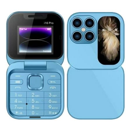 2024 New Mini Flip Mobile Phone i17 pro/i16 pro 2 SIM Card Small Display Foldable Cell Phone Unlocked Flip Phone 2G Flip Cell Phone